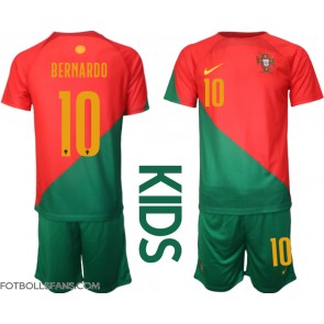Portugal Bernardo Silva #10 Replika Hemmatröja Barn VM 2022 Kortärmad (+ Korta byxor)